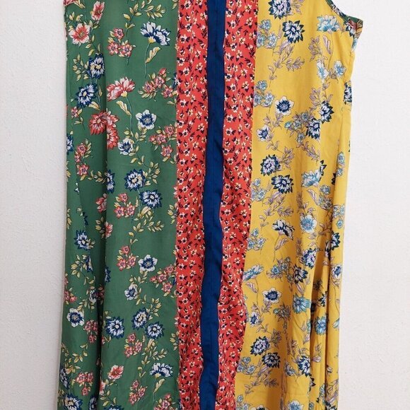 Mile Gabrielle VTG Sleeveless Shift Hankerchief Dress Multicolor Mixed Print M - Picture 3 of 12